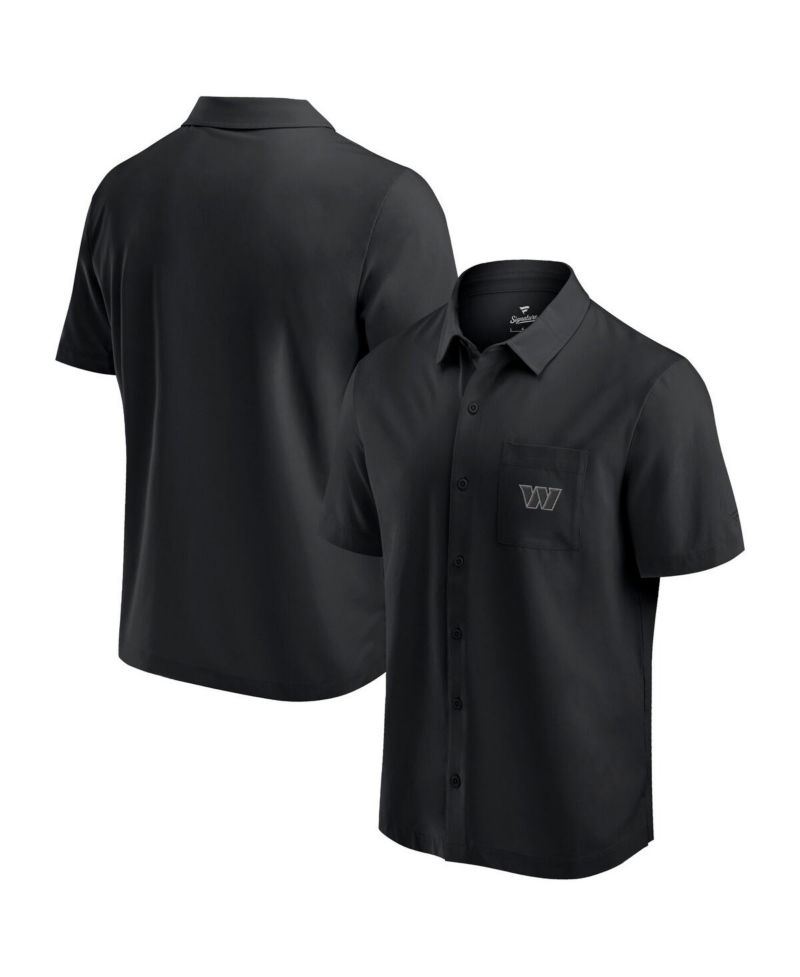 Men's Black Washington Commanders Front Office Button-Up Shirt