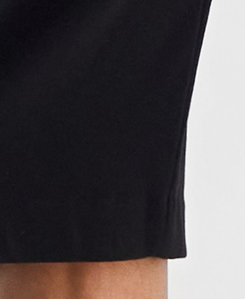 Women's Collarless Zip-Front Ponte 2 Piece Skirt Suit