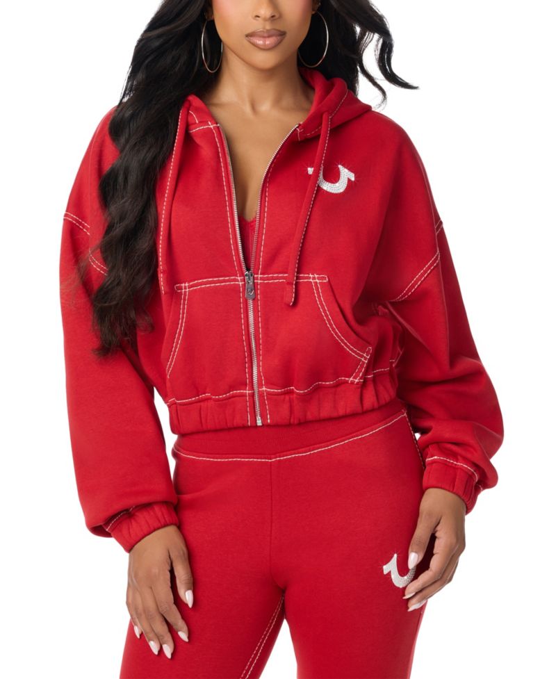 Women's GF Full-Zip Graphic Cropped Hoodie