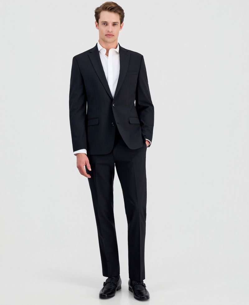 Men's Slim-Fit Solid Wool Suit Separates