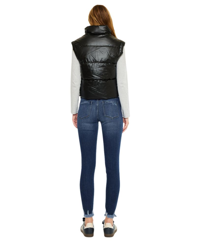Women's Obsidian Cropped Puffer Vest