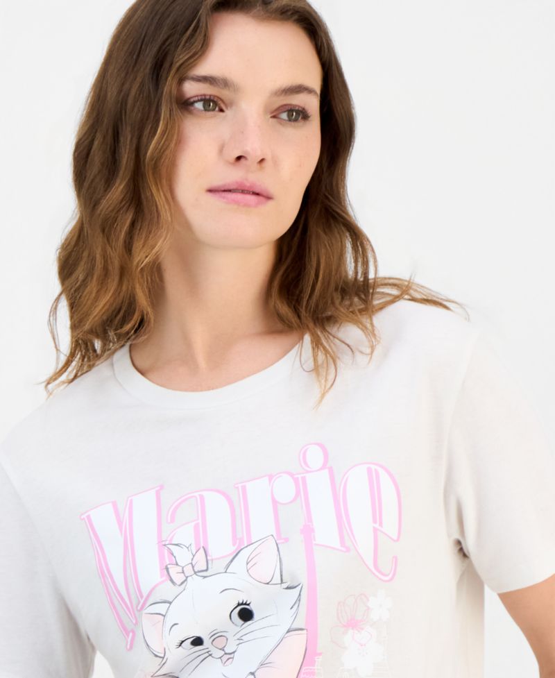 Juniors' Marie Aristocats Graphic-Print Tee