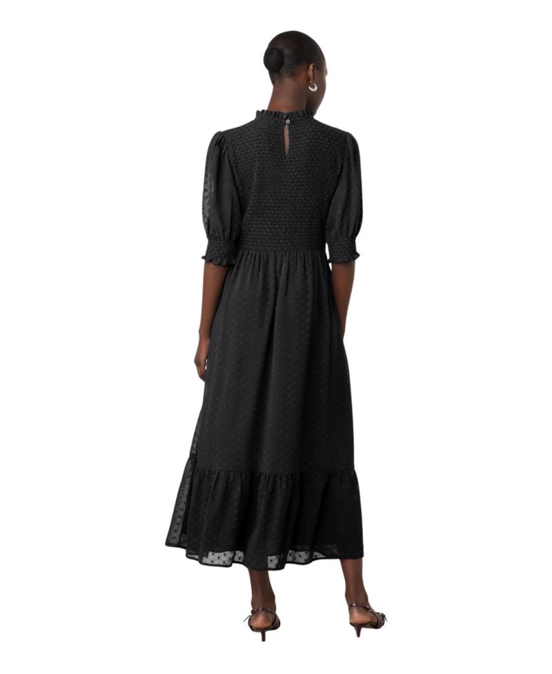 Women's Amelia 3/4-Sleeve Puff Tiered Chiffon Midi Dress