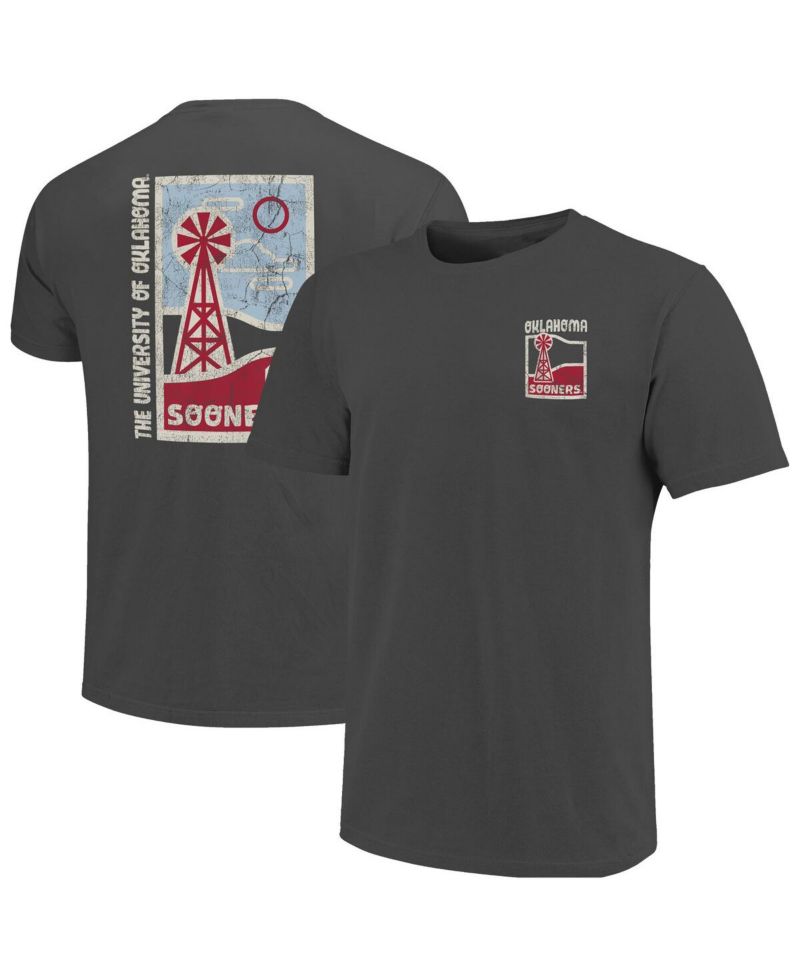 Men's Graphite Oklahoma Sooners Comfort Colors Minimal Vista Distressed Graphics T-Shirt