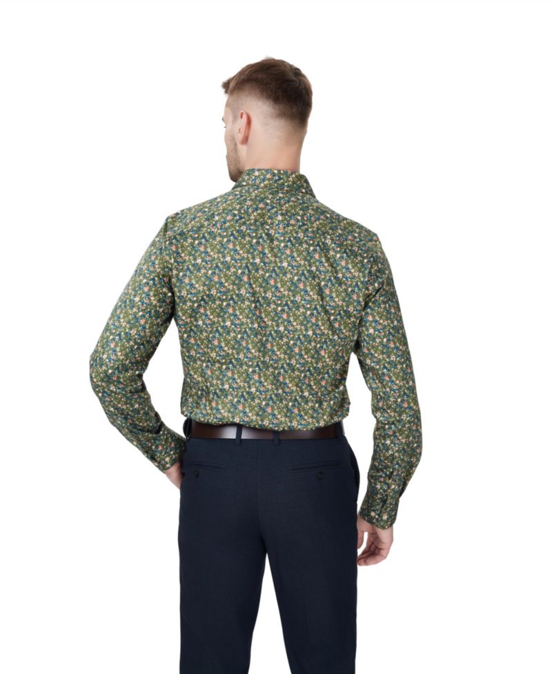 Men's Slim-Fit Floral Dress Shirt