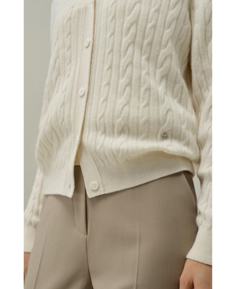 Women's Cable-Knit Baby Cashmere Cardigan