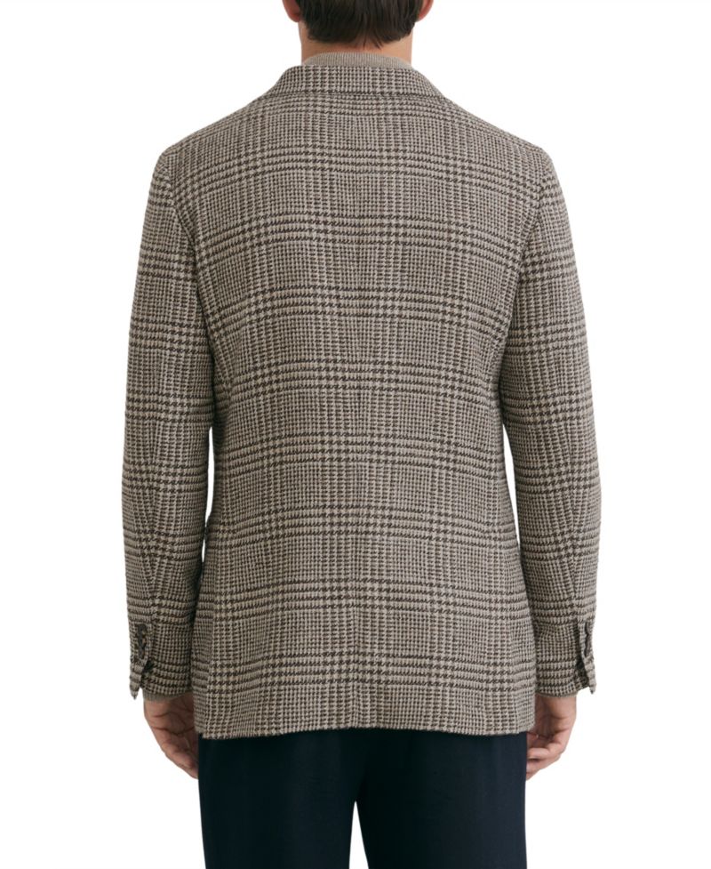 Men's Tuscan Wool-Blend Houndstooth Single-Breasted Coat