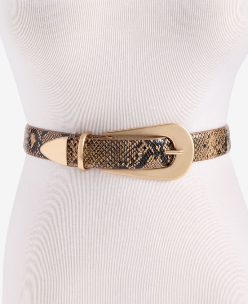 Animal-Print 3-Piece Hardware Belt