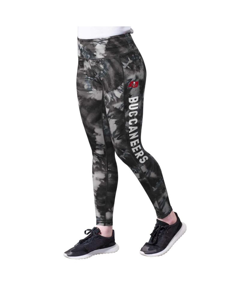 Women's Black Tampa Bay Buccaneers Aubrey Tie-Dye Leggings
