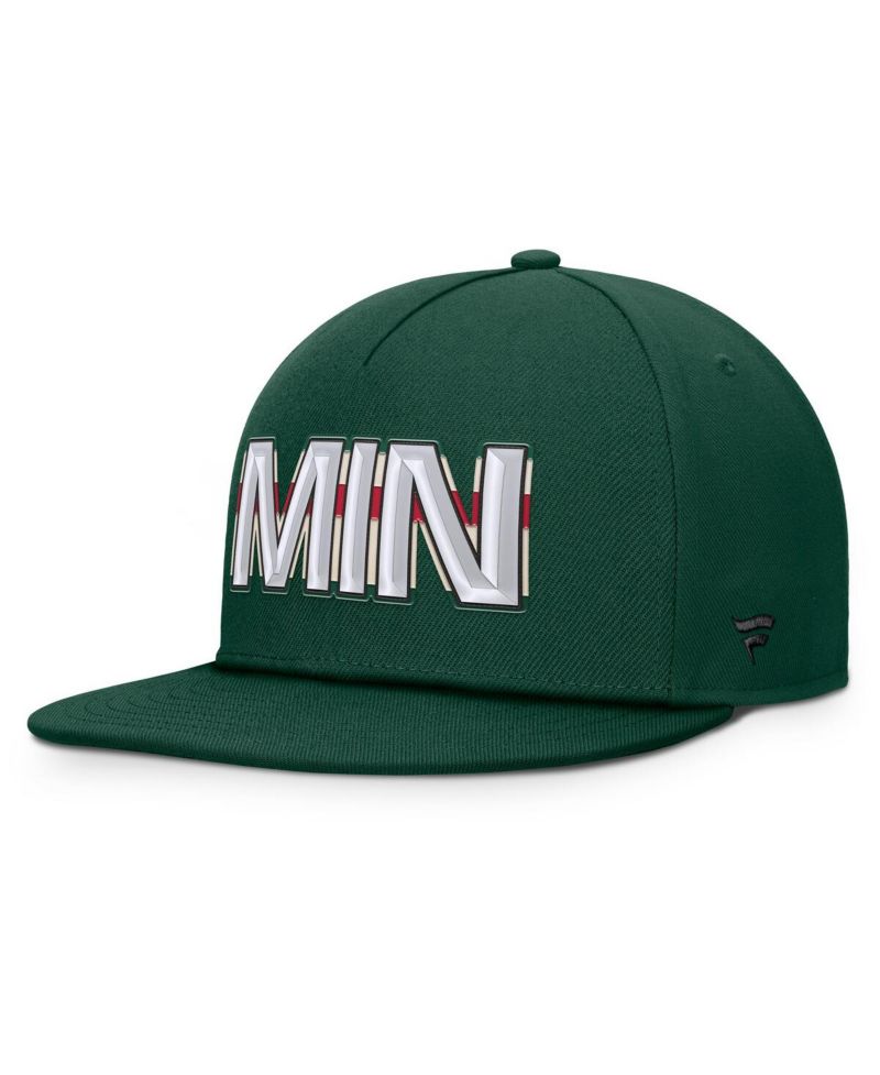 Men's Green Minnesota Wild Authentic Pro Rink Team Code Snapback Hat