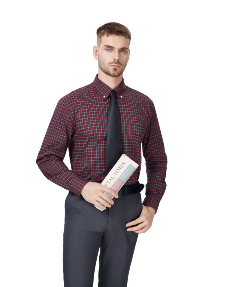 Men's Regular-Fit Plaid Dress Shirt