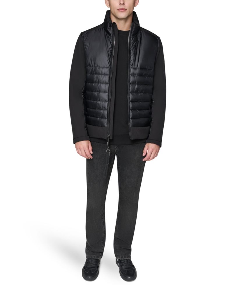 Men's Mixed Media Quilted Jacket