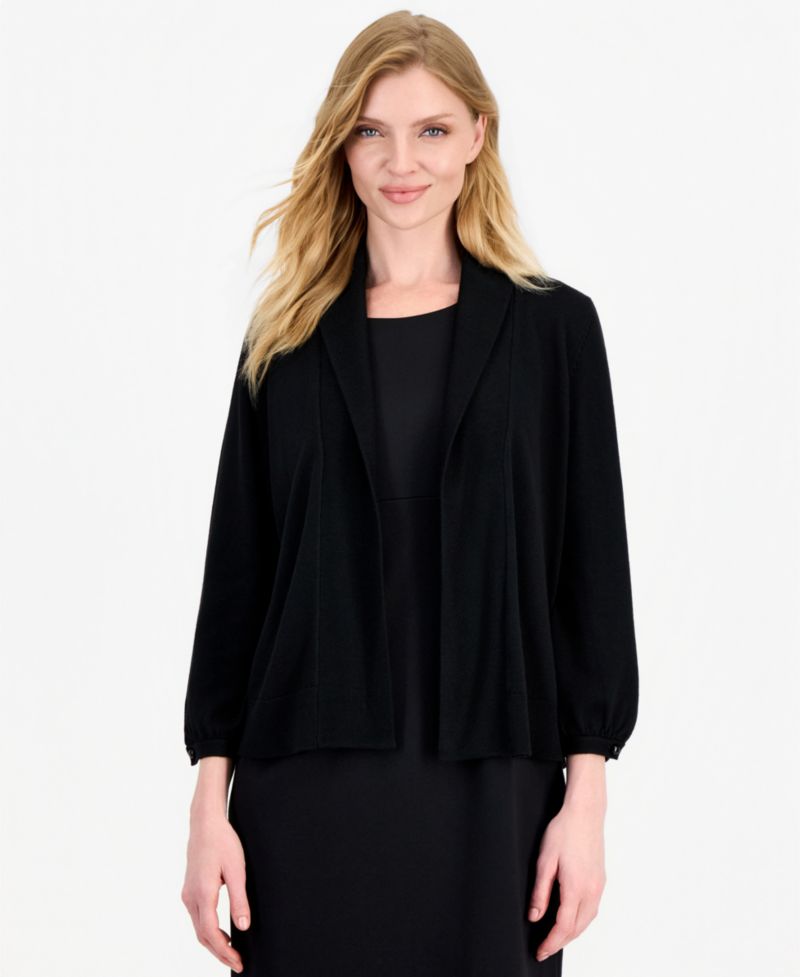 Women's Turn Back Collar Kissing Frt Shawl Collar Open Front Cardigan