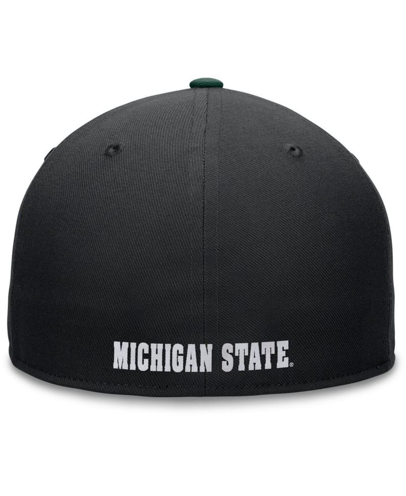Men's Black/Green Michigan State Spartans Rally Two-Tone Fitted Hat