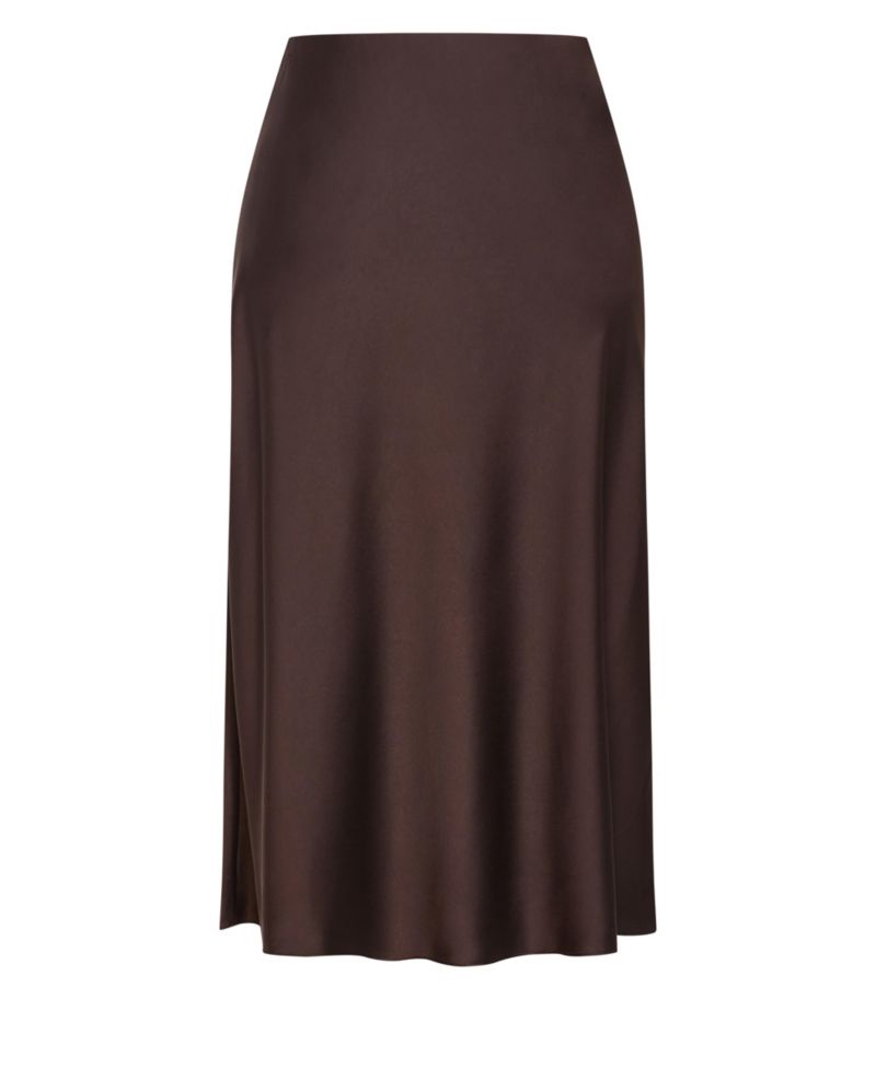 Plus Size Miranda Satin High-Waisted A-Line Midi Skirt