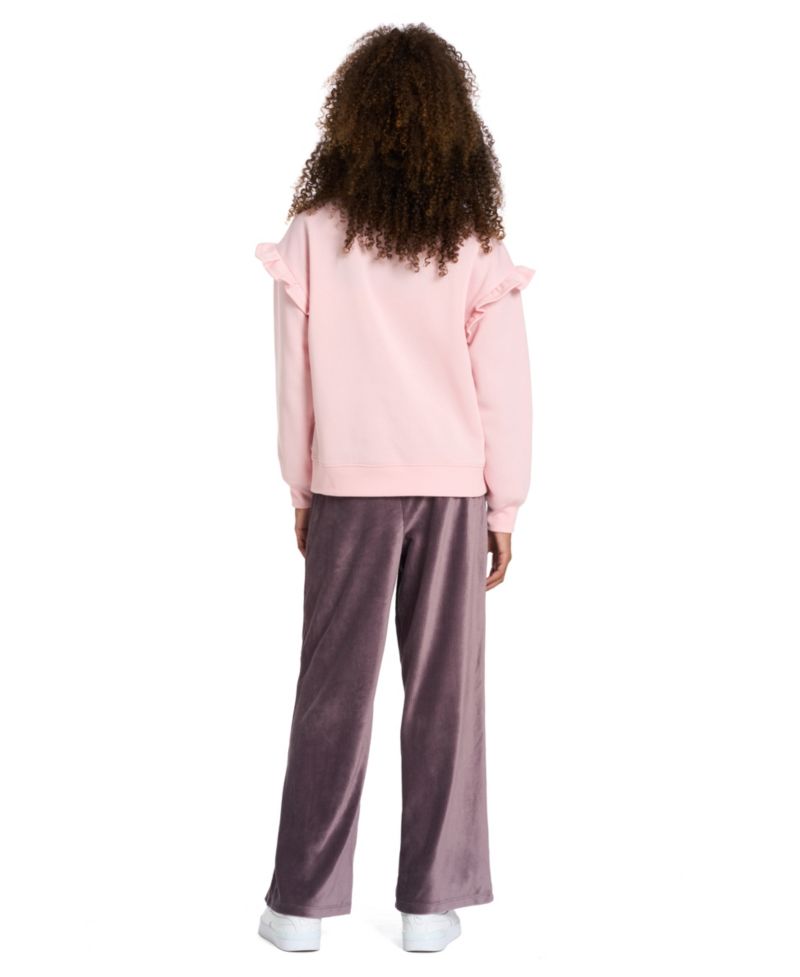 Girls' 4-6X Ruffle-Trim Sweatshirt and Wide-Leg Pants, 2-Piece Set