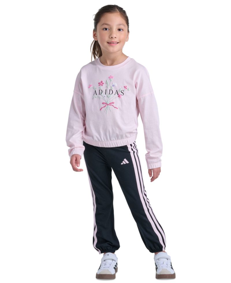 Girls' 2T-6X Long-Sleeve Sweatshirt and Pants, 2-Piece Set