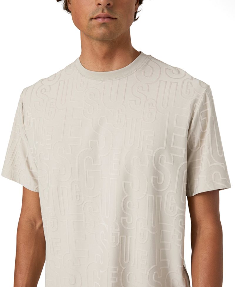 Men's Allover Jacquard Classic-Fit Crewneck T-Shirt