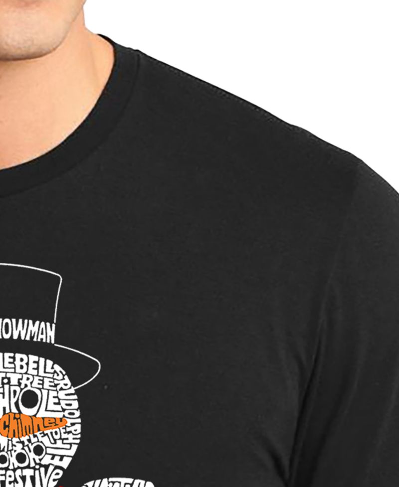 Men's Peeking Snowman Word Art Long-Sleeve T-Shirt