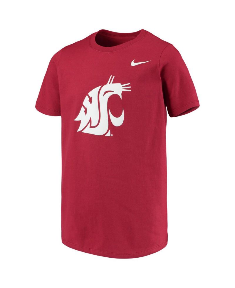 Big Boys and Girls Crimson Washington State Cougars Cotton Logo T-Shirt