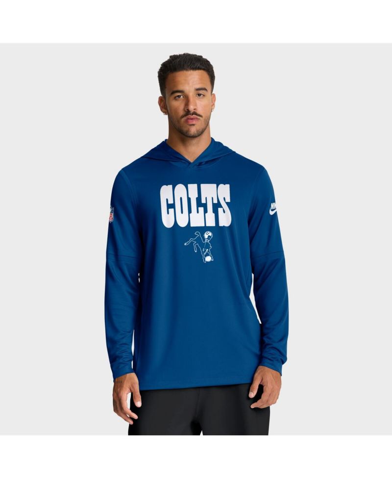 Men's Royal Indianapolis Colts Alt Pack Pass Accuracy Performance Long Sleeve Hoodie T-Shirt