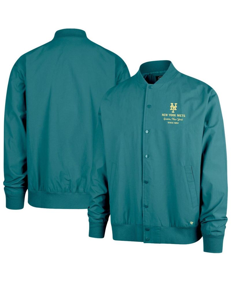 Men's Hunter Green New York Mets Anderson Twill Full-Snap Bomber Jacket