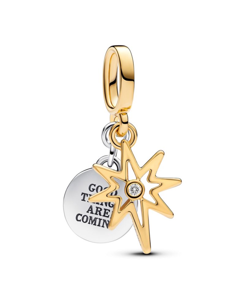 Engravable North Star Lab-Grown Diamond Dangle Charm
