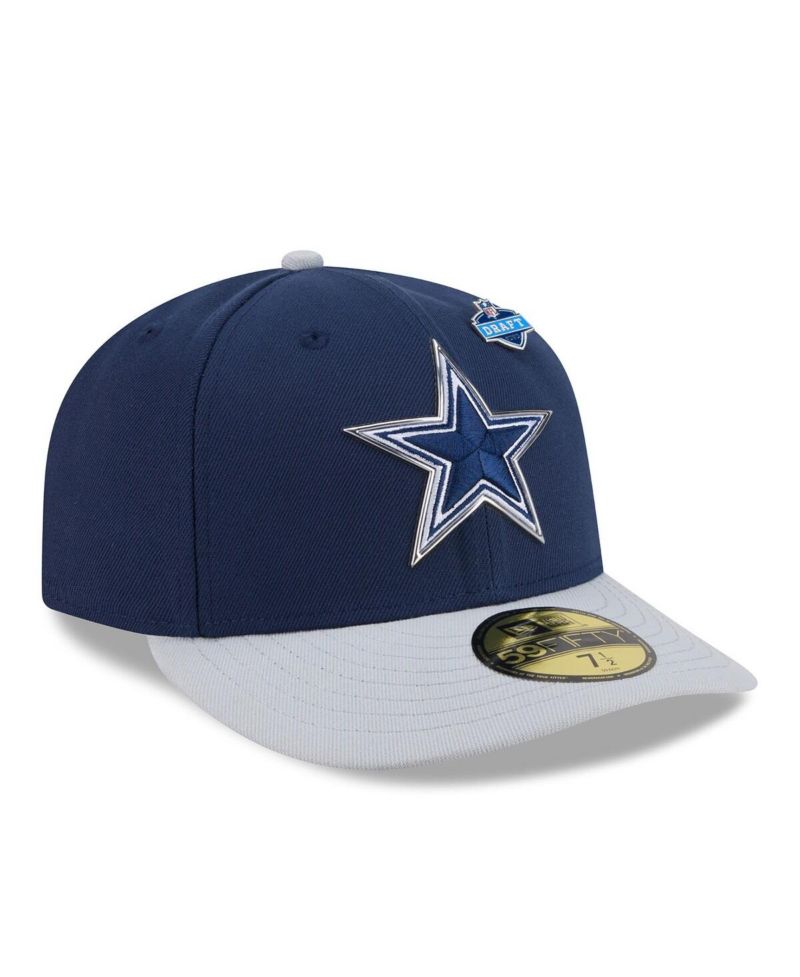 Men's Navy/Silver Dallas Cowboys 2026 NFL Draft Pre-Curved 59FIFTY Fitted Hat