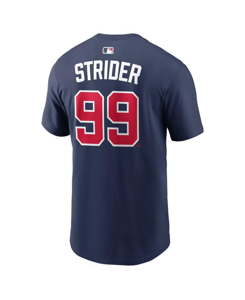 Men's Spencer Strider Navy Atlanta Braves Name & Number T-Shirt