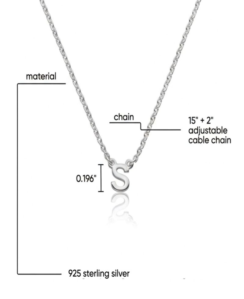Inez Initial Necklace - Sterling Silver 925