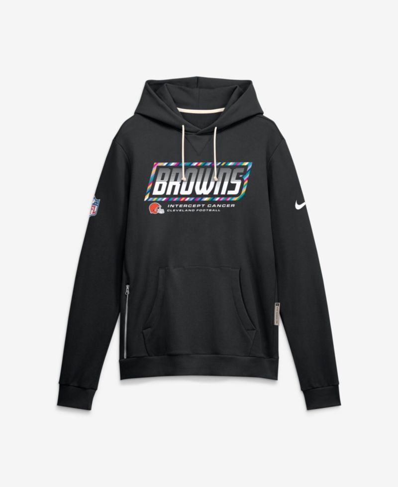 Men's Black Cleveland Browns 2026 NFL Cruical Catch Sideline Dri-Fit Pullover Hoodie