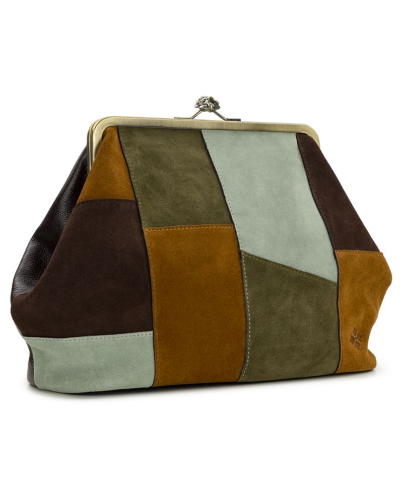Vivienne Suede Medium Patchwork Frame Crossbody Handbag