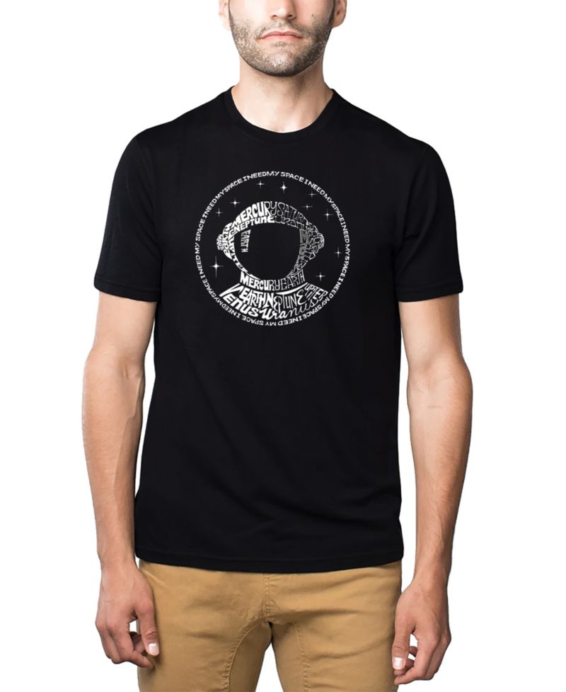 Men's Cotton/Poly Blend Word Art I Need My Space Astronaut T-shirt