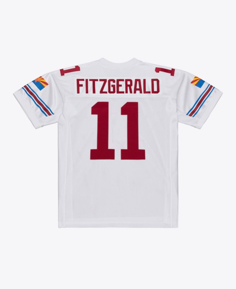 Men's Mitchell Ness Larry Fitzgerald White Arizona Cardinals 2004 Authentic Throwback Jersey