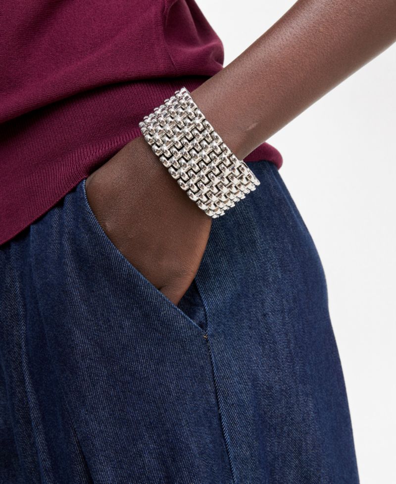 Woven Metal Bold Stretch Bracelet