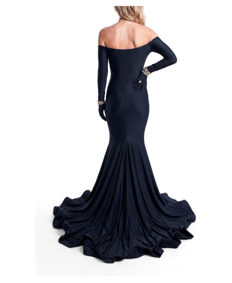 Women's Off-the-Shoulder Long-Sleeve Mermaid Evening Gown