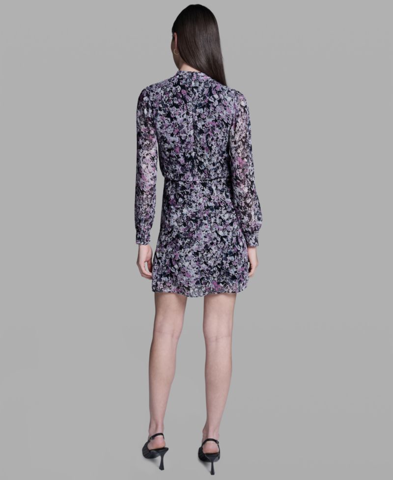Women's Chiffon Side-Knot Mini Dress