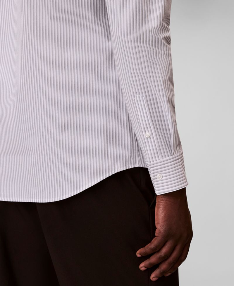 Men's Stripe Tech Slim-Fit Button-Down Shirt