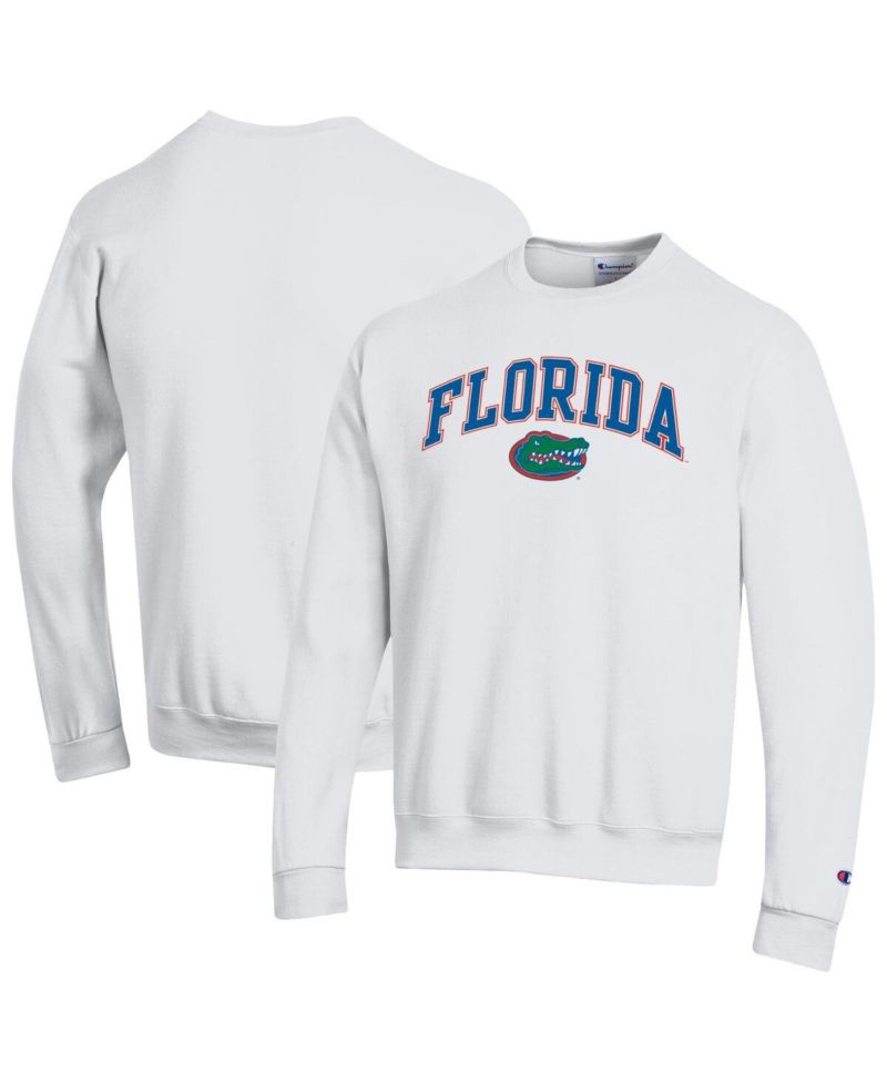 Men's White Florida Gators Arch Over Logo Pullover Sweatshirt