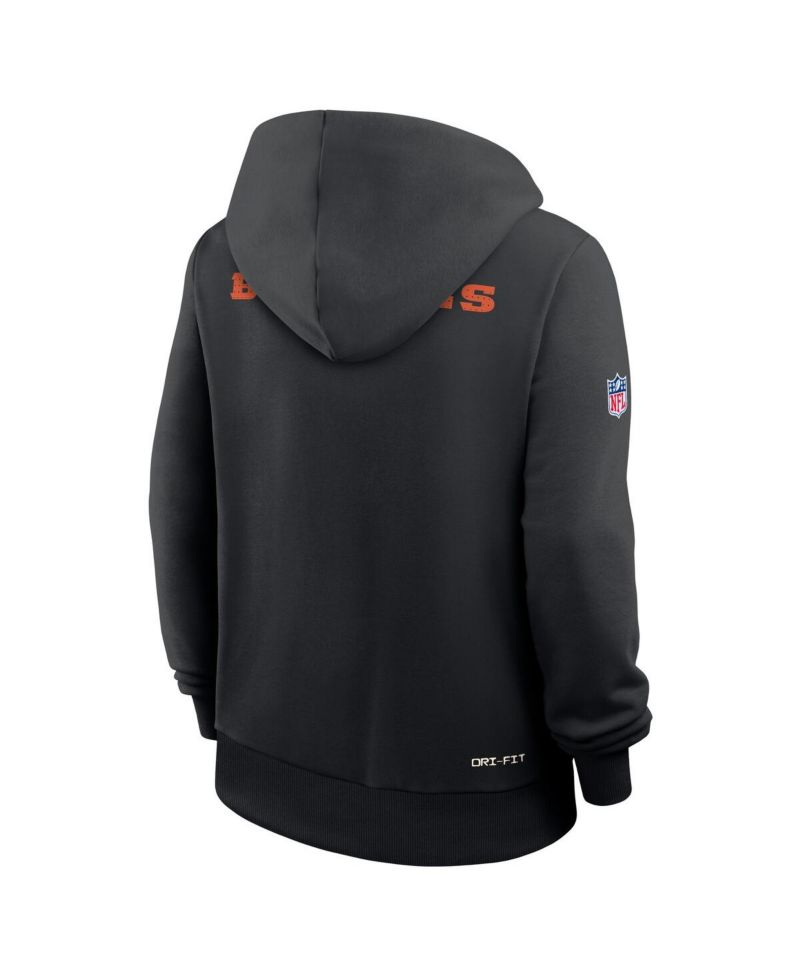 Women's Black Cincinnati Bengals Sideline Standard Issue Initial Home Dri-FIT Hoodie