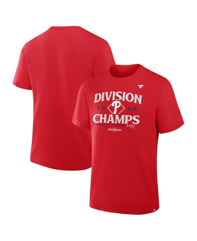 Men's Red Philadelphia Phillies 2025 NL East Division Champions Locker Room T-Shirt