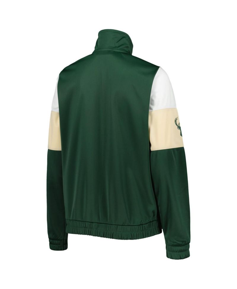 Women's Hunter Green Milwaukee Bucks Change Up Full-Zip Track Jacket