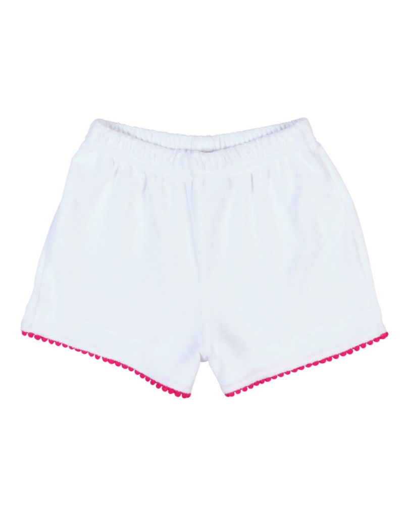 Little Girl Terry Shorts With Pom Poms