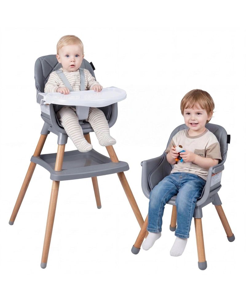 9-in-1 Convertible High Chair for Babies and Toddlers with Seat Cushion