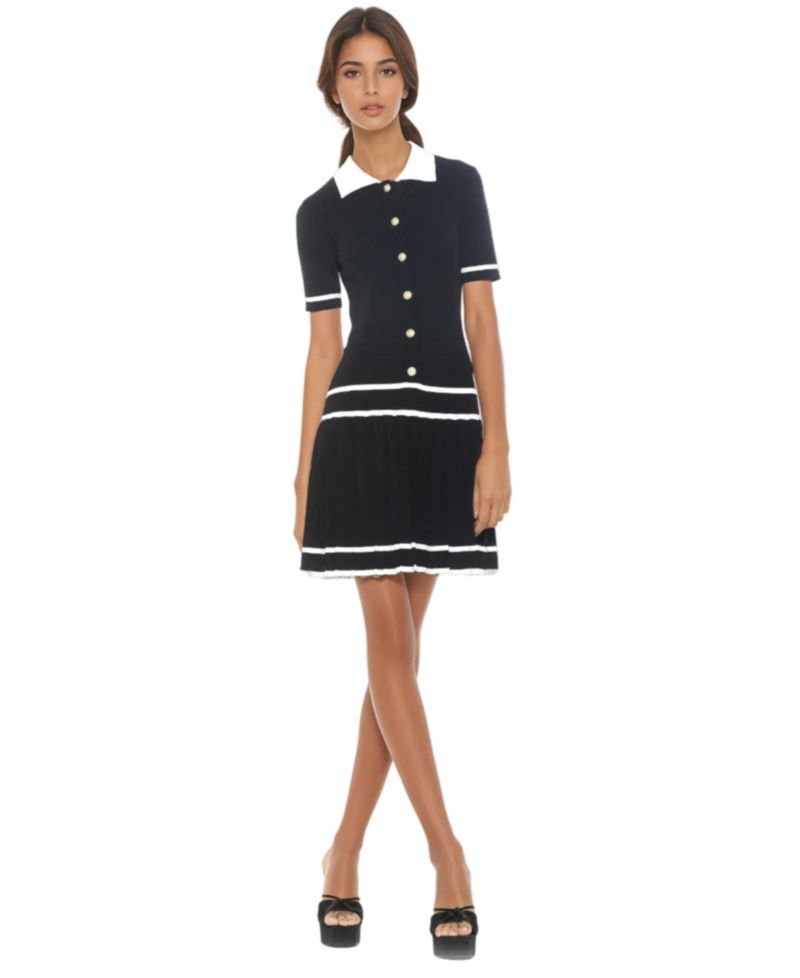 Women's Lucinda Fully Knit Collared Short Sleeve Dress