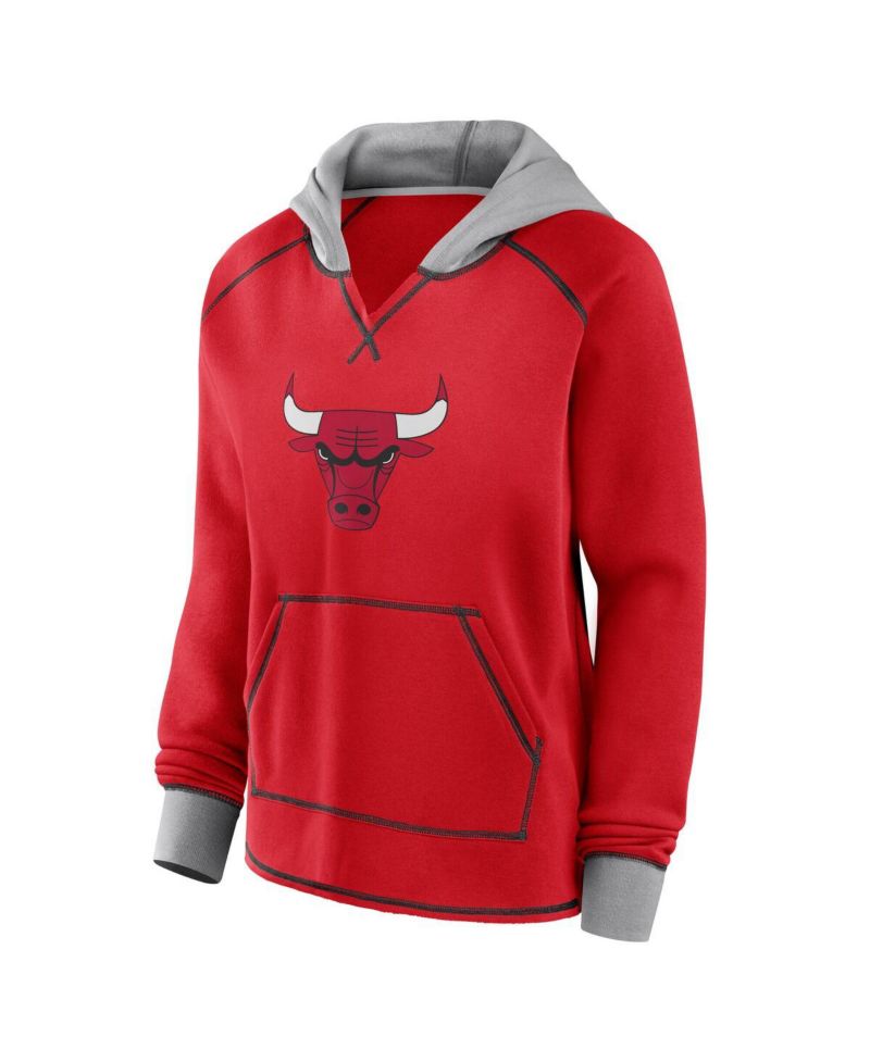 Women's Red Chicago Bulls Boom Pullover Hoodie
