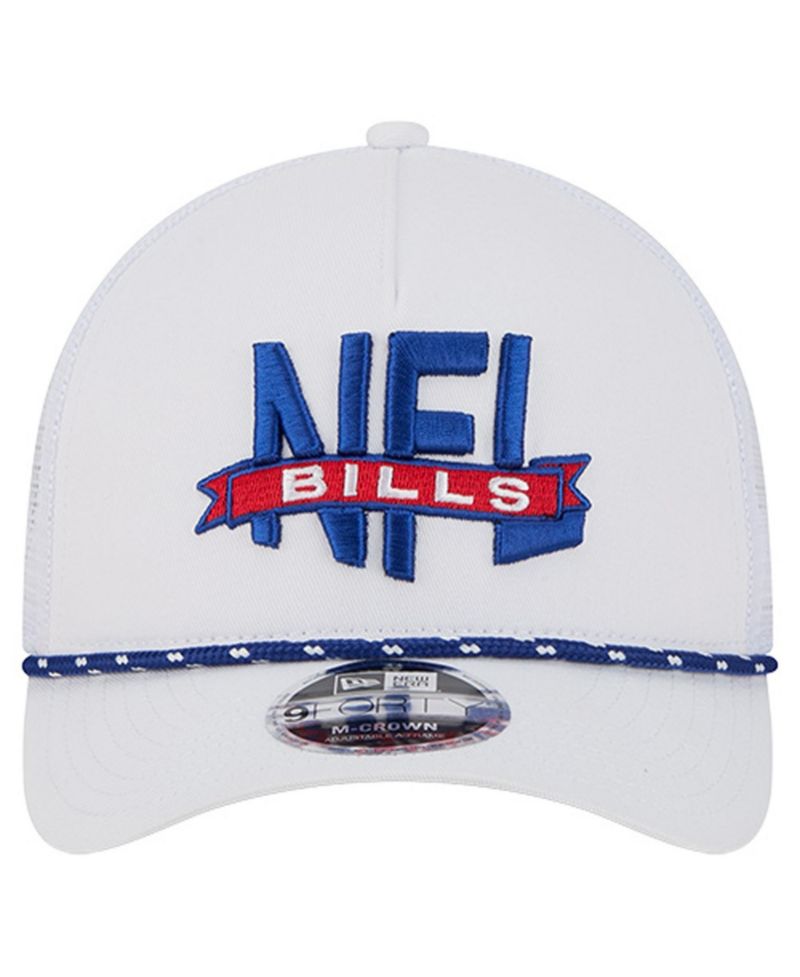 Men's White Buffalo Bills NFL 9FORTY A-Frame M-Crown Adjustable Trucker Hat