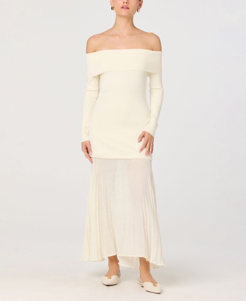 Women's Off-The-Shoulder Pull-On Dress