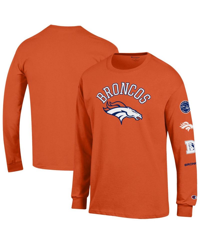 Men's Orange Denver Broncos Seal Long Sleeve T-Shirt