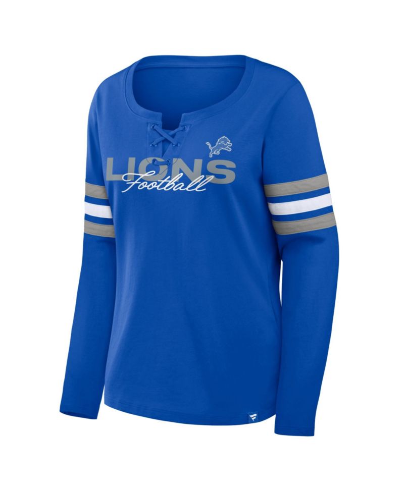 Women's Detroit Lions Team First Coverage Scheme Lace-Up Long-Sleeve T-Shirt